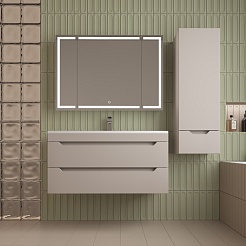 Style Line Тумба под раковину Остин 100 подвесная крем – фотография-8